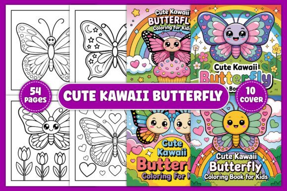 Download Cute Kawaii Butterfly Coloring Pages - Butterfly coloring Collection