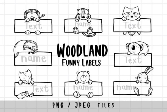 Download Woodland Animals Label, Name Tag Png - Premium Resources