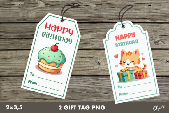 Download Birthday Gift Tag PNG, Kawaii Labels - Premium Resources