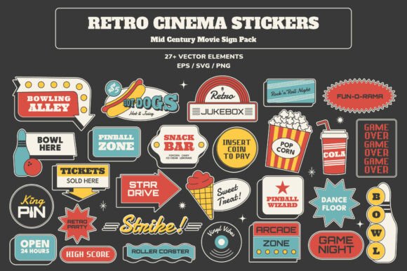 Download Retro Entertainment Stickers - Entertainment Collection
