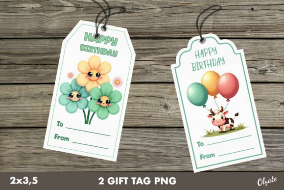 Download Birthday Gift Tag PNG, Kawaii Labels - Premium Bundle