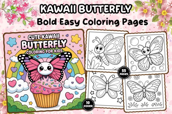 Download Cute Kawaii Butterfly Coloring Pages - Butterfly coloring Collection