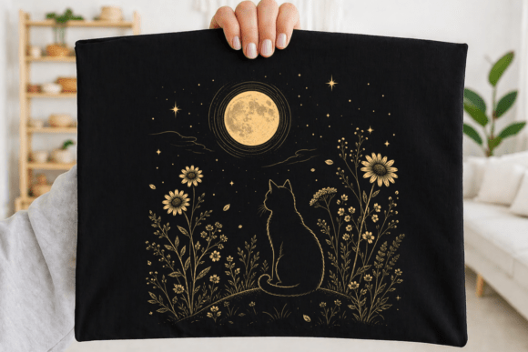 Download Beautiful Moon Cat Floral PNG - Floral png Collection