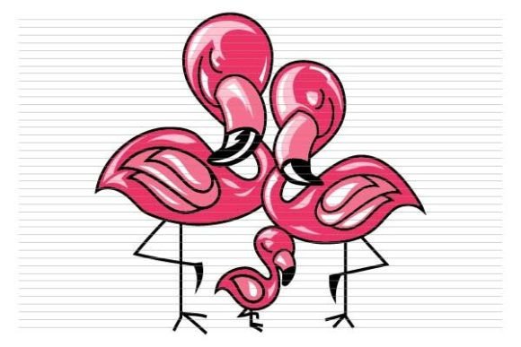 Download Flamingo Family with Mom Dad and Baby - Dad and baby Collection