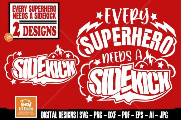 Download Superhero SVG, Dad and Son SVG, Sidekick - Dad and son Collection