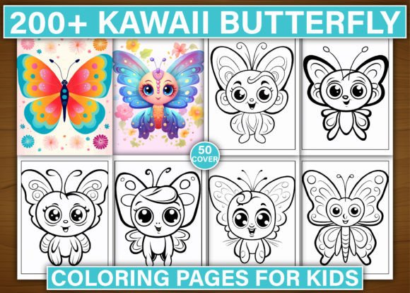 Download 200 Cute Kawaii Butterfly Coloring Pages - Butterfly coloring Collection