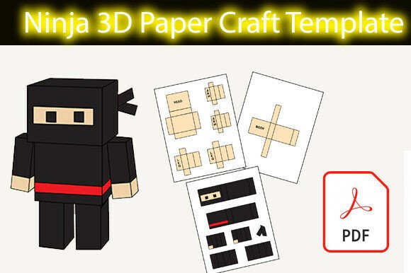 Download Ninja 3D Paper Craft Template - 3d paper craft Collection