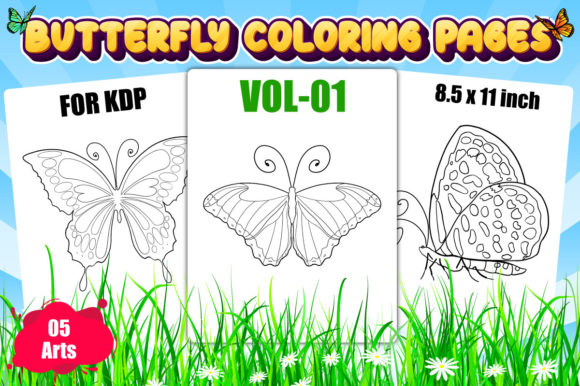 Download Butterfly Coloring Pages for Kids | KDP - Butterfly coloring Collection