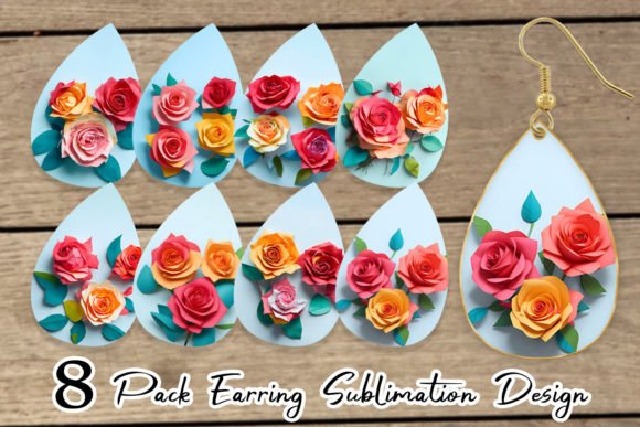 Download Earring 3D Paper Craft Roses - 3d paper craft Collection